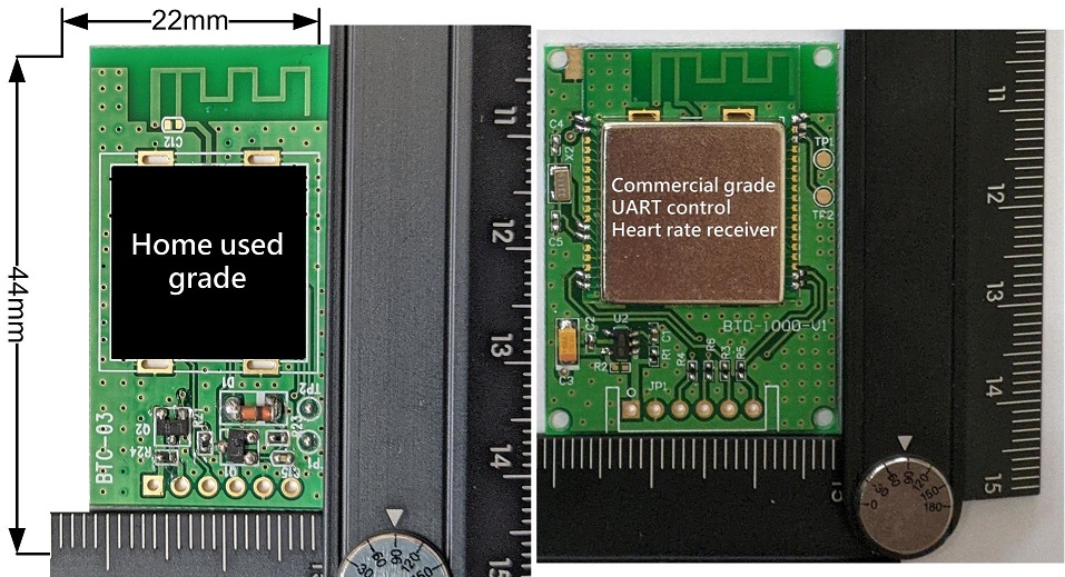 Bluetooth heart rate to heart pulse module (home used grade) and Bluetooth heart rate receiving UART module (commercial grade)