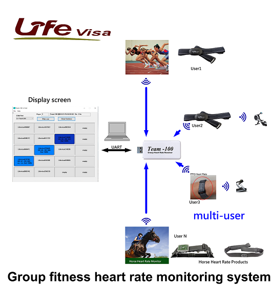 Group fitness heart rate monitor